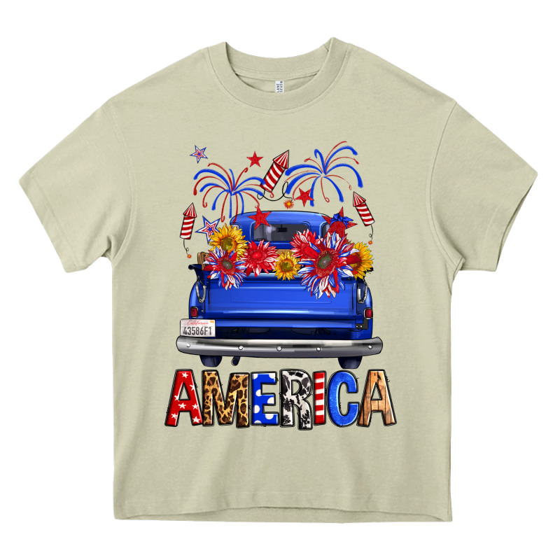 Western Fourth Of July America Truck Heavy Core Tee by FaDigitalArtStudio | Teevron