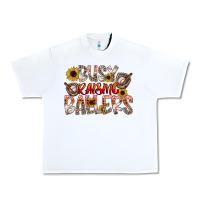 White Busy Raising Ballers Urban Heavy Tee - CowhideDigitalArt