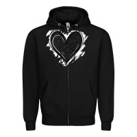 Black black glitter heart Zipper Hoodie - Jasminsmagicworld