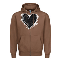 Chestnut black glitter heart Zipper Hoodie - Jasminsmagicworld