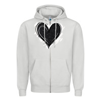 Dove Grey black glitter heart Zipper Hoodie - Jasminsmagicworld