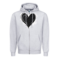 Heather Grey black glitter heart Zipper Hoodie - Jasminsmagicworld