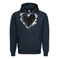 Navy black glitter heart Zipper Hoodie - Jasminsmagicworld