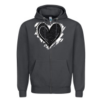 Smoke black glitter heart Zipper Hoodie - Jasminsmagicworld