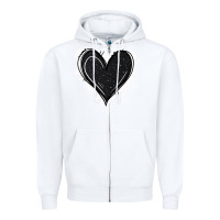 White black glitter heart Zipper Hoodie - Jasminsmagicworld