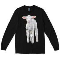 Black merino wool baby sheep Long Sleeve Tee - LillyAllenDesigns