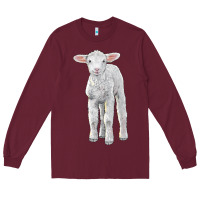 Burgundy merino wool baby sheep Long Sleeve Tee - LillyAllenDesigns
