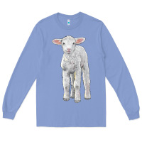 Colony Blue merino wool baby sheep Long Sleeve Tee - LillyAllenDesigns