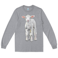Heather Grey merino wool baby sheep Long Sleeve Tee - LillyAllenDesigns