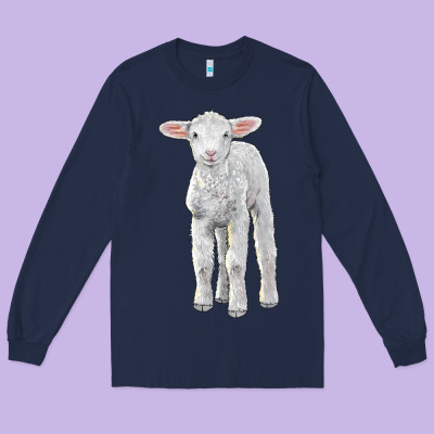 Merino Wool Baby Sheep Long Sleeve Tee Designed By Lillyallendesigns