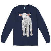 Navy merino wool baby sheep Long Sleeve Tee - LillyAllenDesigns