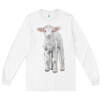 White merino wool baby sheep Long Sleeve Tee - LillyAllenDesigns