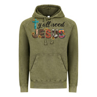 Vintage Olive y'all need jesus Vintage Hoodie - Artiststas