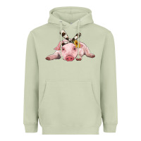 Matcha baby pig with cowhide ribbon Heavyweight Hoodie - RanaPortraitStore