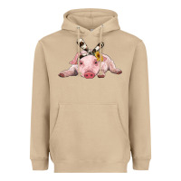 Baby Pig With Cowhide Ribbon Heavyweight Hoodie | Teevron