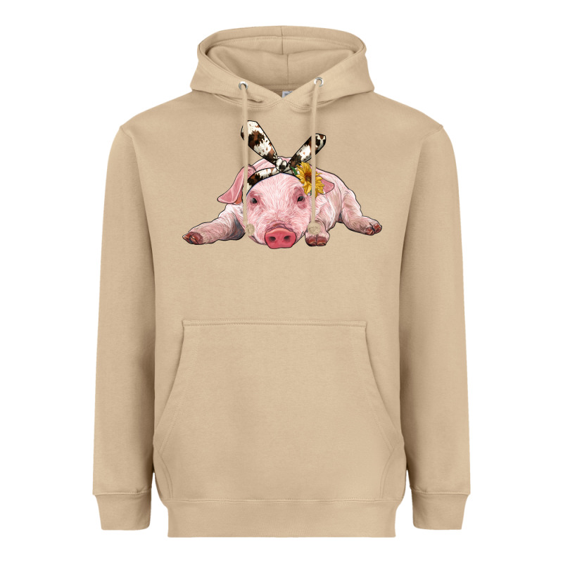 Baby Pig With Cowhide Ribbon Heavyweight Hoodie by RanaPortraitStore | Teevron