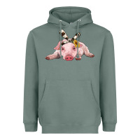 Sage baby pig with cowhide ribbon Heavyweight Hoodie - RanaPortraitStore