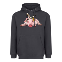 Smoke baby pig with cowhide ribbon Heavyweight Hoodie - RanaPortraitStore