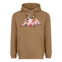 Toasted Coconut baby pig with cowhide ribbon Heavyweight Hoodie - RanaPortraitStore