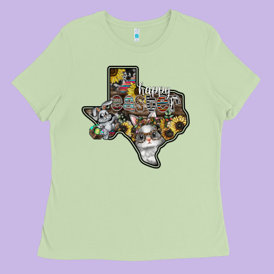 Happy Easter Texas Ladies Tee Designed By Cowhidedigitalart