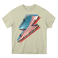 Mossy American flag lightning bolt 4th of july Heavy Core Tee - FaDigitalArtStudio