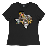 Black Happy Easter Texas Ladies Tee - CowhideDigitalArt