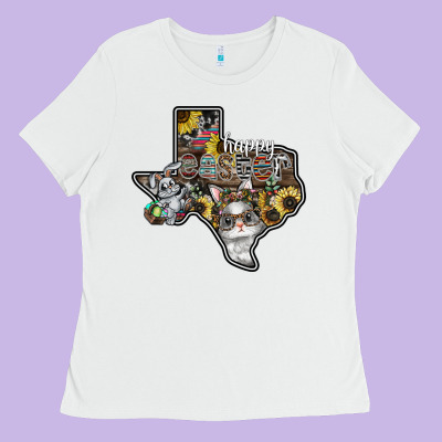 Happy Easter Texas Ladies Tee Designed By Cowhidedigitalart