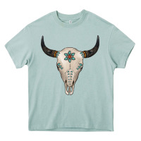 Arona Turquoise Bull Skull Heavy Core Tee - Jasminsmagicworld