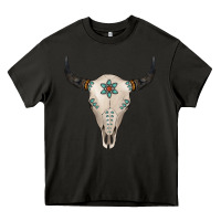 Asphalt Turquoise Bull Skull Heavy Core Tee - Jasminsmagicworld