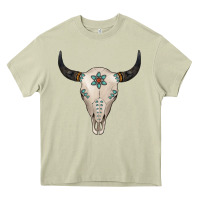 Mossy Turquoise Bull Skull Heavy Core Tee - Jasminsmagicworld