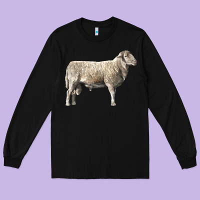 Katahdin Sheep Long Sleeve Tee Designed By Lillyallendesigns