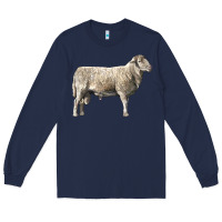 Navy katahdin sheep Long Sleeve Tee - LillyAllenDesigns
