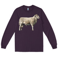 Plum katahdin sheep Long Sleeve Tee - LillyAllenDesigns