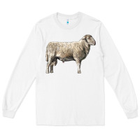 White katahdin sheep Long Sleeve Tee - LillyAllenDesigns