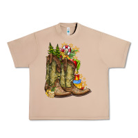 Burro Christmas Boots Urban Heavy Tee - CowhideDigitalArt