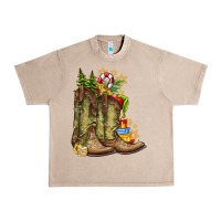 French Oak Christmas Boots Urban Heavy Tee - CowhideDigitalArt