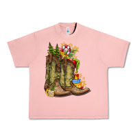 Salmon Christmas Boots Urban Heavy Tee - CowhideDigitalArt