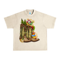 Sandshell Christmas Boots Urban Heavy Tee - CowhideDigitalArt