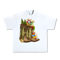 White Christmas Boots Urban Heavy Tee - CowhideDigitalArt