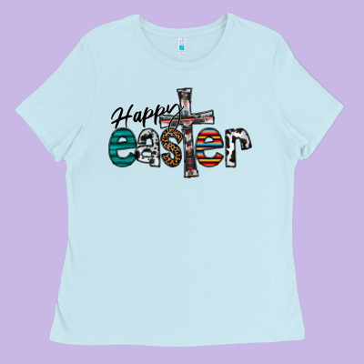 Happy Easter Ladies Tee Designed By Cowhidedigitalart