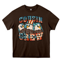 Chocolate Brown Cousin crew Heavy Core Tee - FaDigitalArtStudio