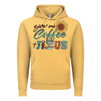Vintage Mustard give me coffee and jesus Vintage Hoodie - Artiststas