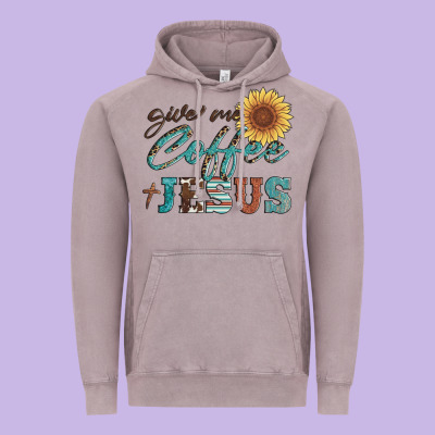 Give Me Coffee And Jesus Vintage Hoodie Designed By Artiststas