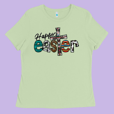Happy Easter Ladies Tee Designed By Cowhidedigitalart