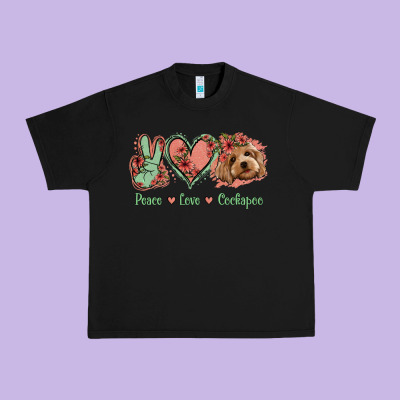 Peace Love Cockapoo Urban Heavy Tee Designed By Jasminsmagicworld