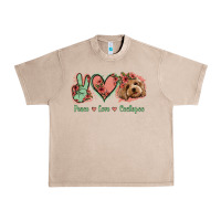 French Oak Peace Love Cockapoo Urban Heavy Tee - Jasminsmagicworld
