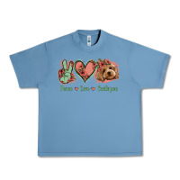 Pebble Blue Peace Love Cockapoo Urban Heavy Tee - Jasminsmagicworld