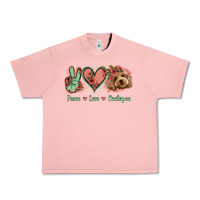 Salmon Peace Love Cockapoo Urban Heavy Tee - Jasminsmagicworld