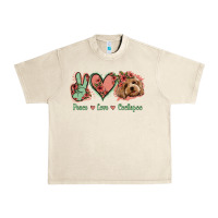 Sandshell Peace Love Cockapoo Urban Heavy Tee - Jasminsmagicworld