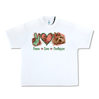 White Peace Love Cockapoo Urban Heavy Tee - Jasminsmagicworld